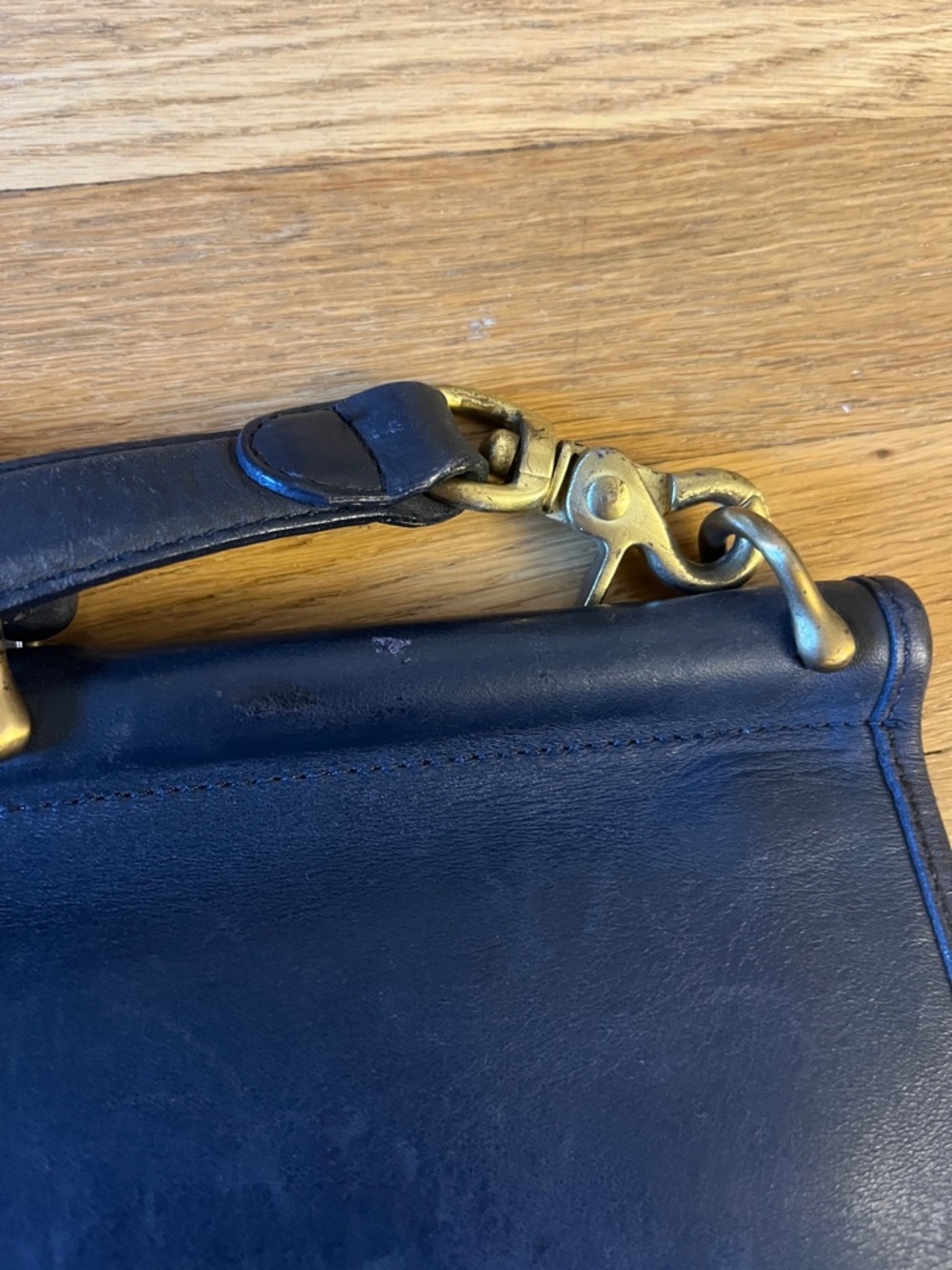Coach Navy Leather Beekman Brief - Picture 4 of 8